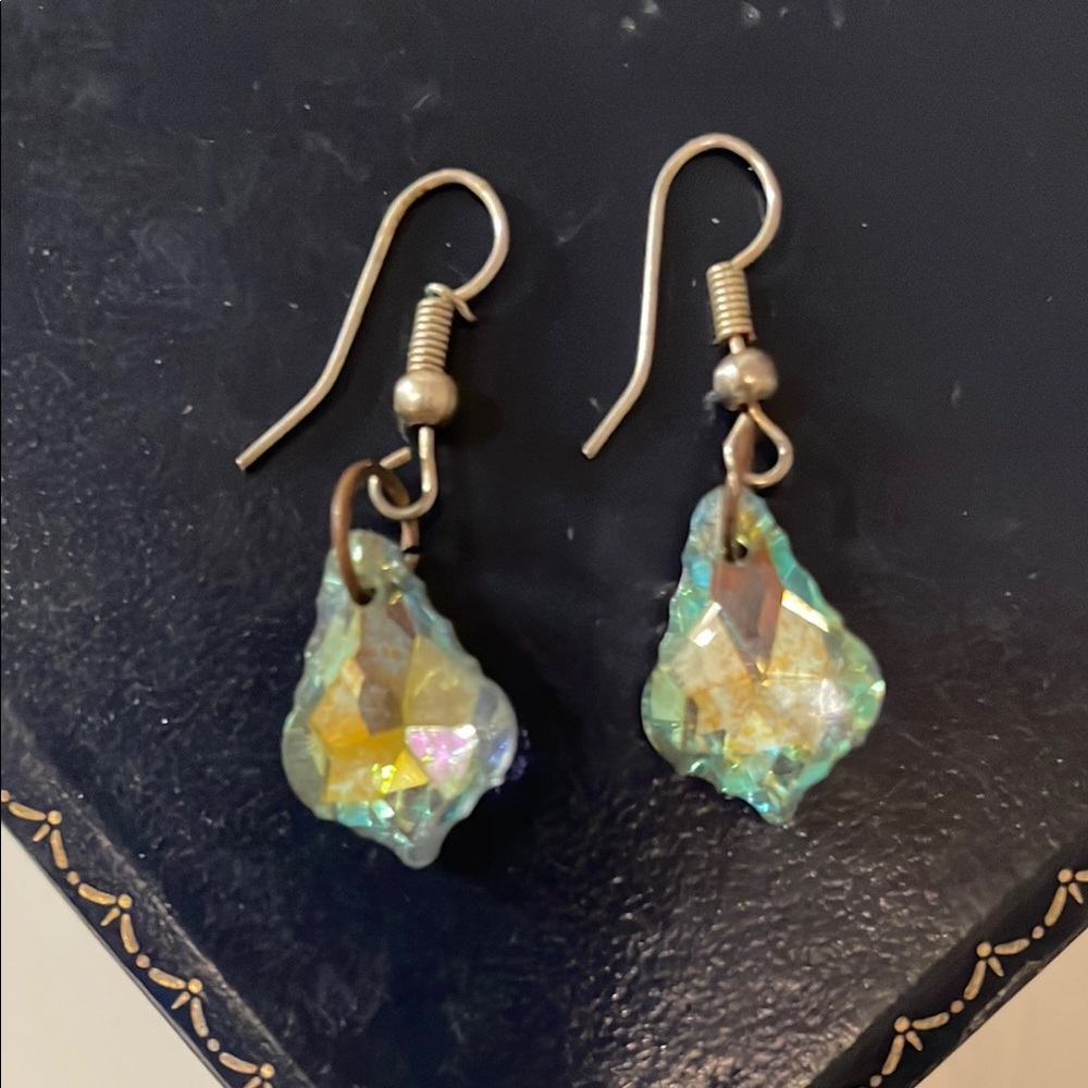 Iridescent Crystal Drop Earrings